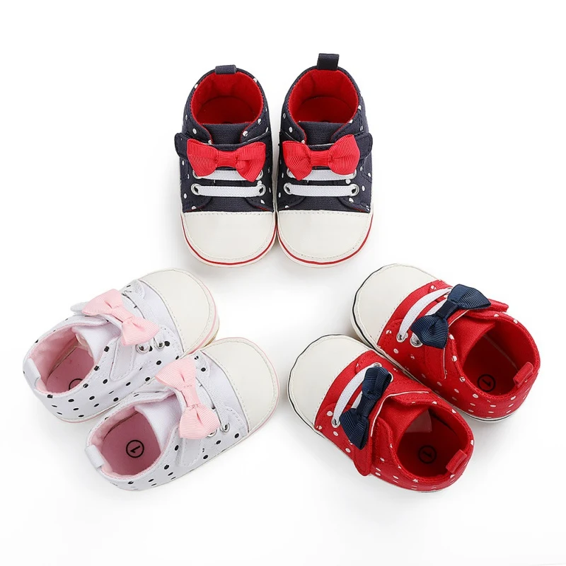 

First Walker Baby Shoes Boy Girl Soft Sole Cotton Fabric Leather Crib Baby Moccasins Shoes