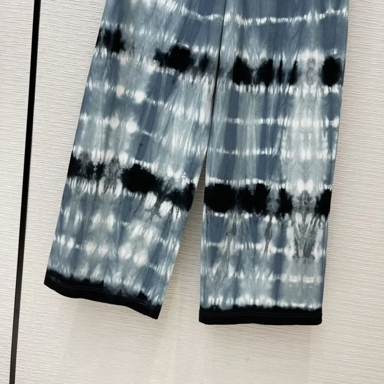 

spring and summer 2021 women's new retro art tie-dye printing gradient high waist straight jeans