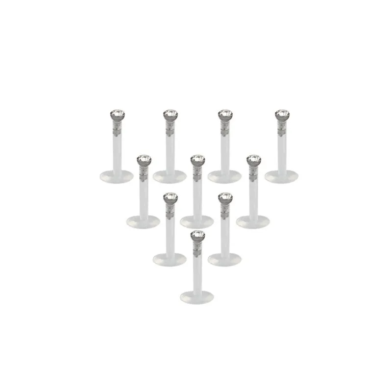 

Clear UV Flexible Acrylic 2mm CZ Gem Labret Monroe Lip Ring Tragus Helix Cartilage Earring Stud Barbell Body Piercing Jewelry
