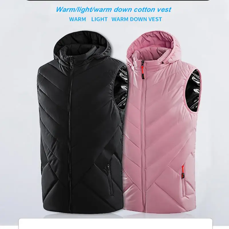 

Winter Heated Vest Men Women Usb Heated Jacket Heating Thermal Clothing Hunting Winter Fashion Heat Jacket Detachable Cap