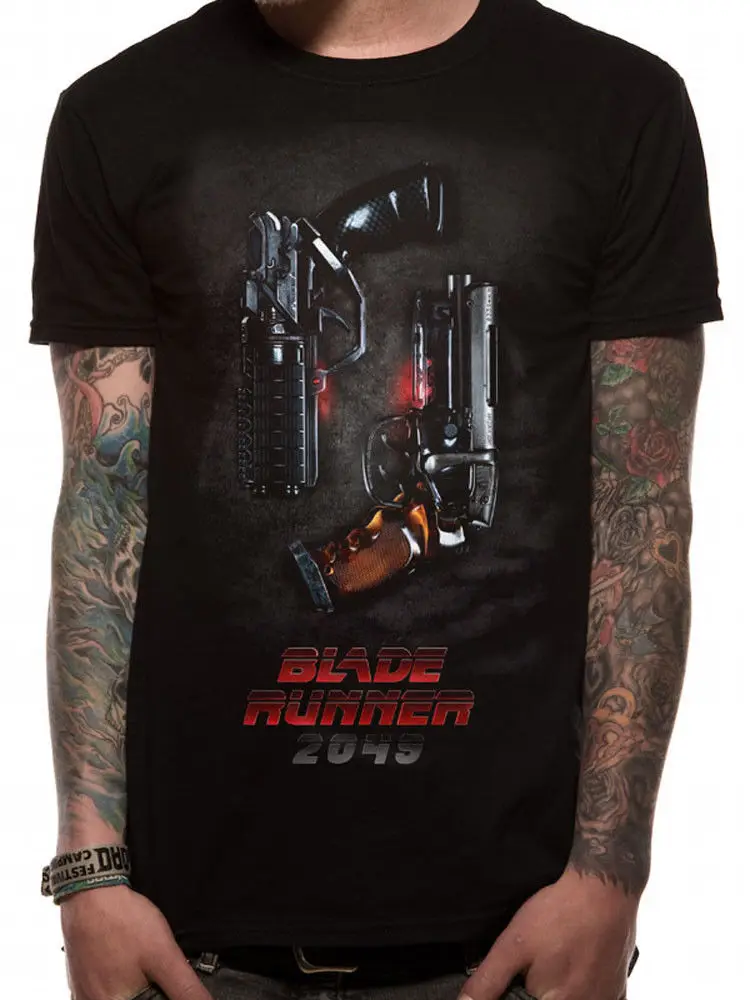 Blade Runner 2049 Pistols Blaster Nexus 9 Официальный черный мужской s футболка крутая Повседневная