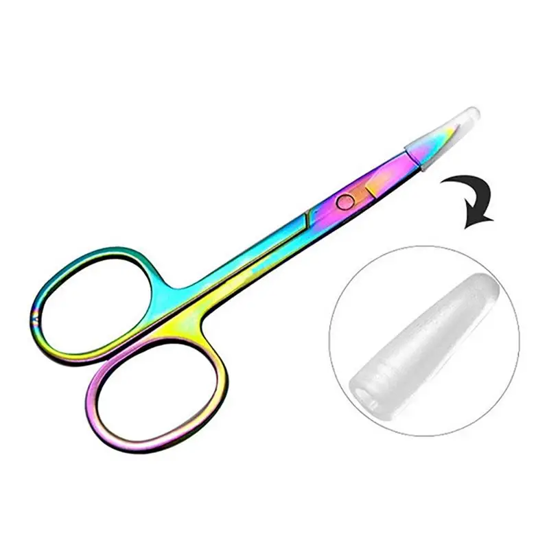 

1PCS Stainless Steel Color Titanium Eyebrow Scissors Professional Makeup Scissors Eyebrow Makeup Beauty Tool for Women