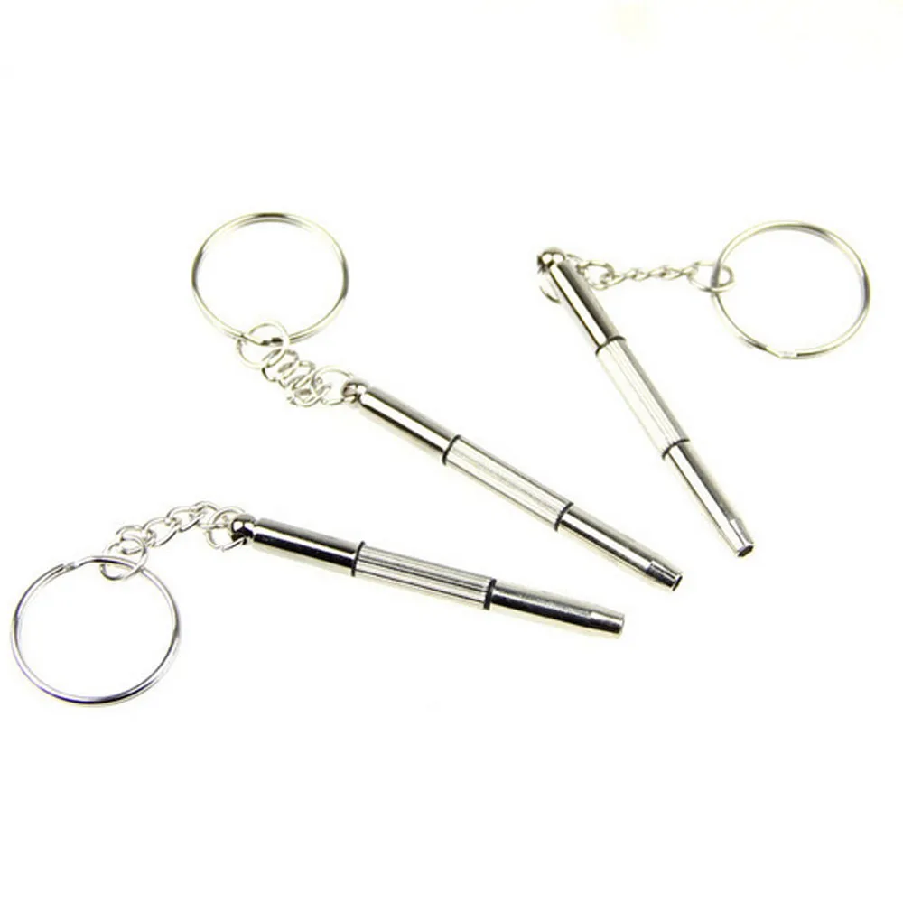 3 в 1 отвертка инструмент для ремонта брелок портативный Нержавеющая сталь очки