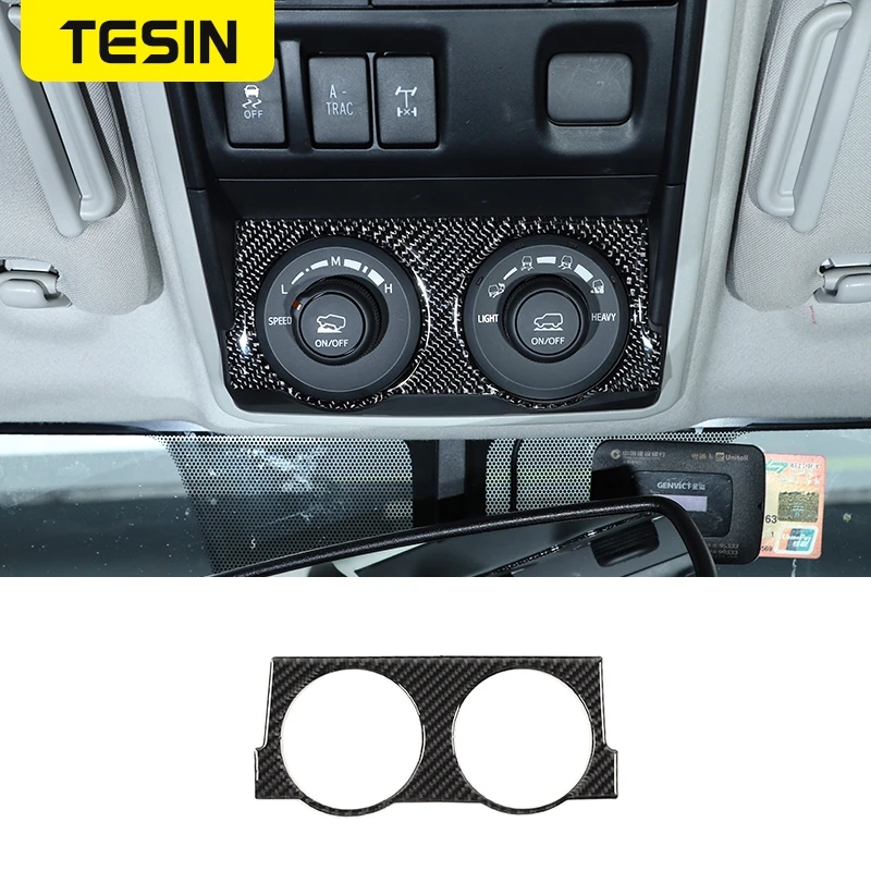 TESIN Soft Carbon Fiber Car 4WD Four-Wheel Drive Switch Panel Decoration Sticker Interior Accessories for Toyota 4Runner 2010+ | Автомобили