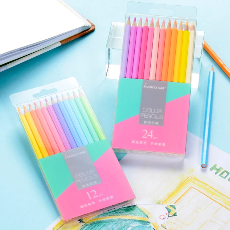 Marco 12/24 пастельные цветные карандаши для макарон s нетоксичные lapis de cor