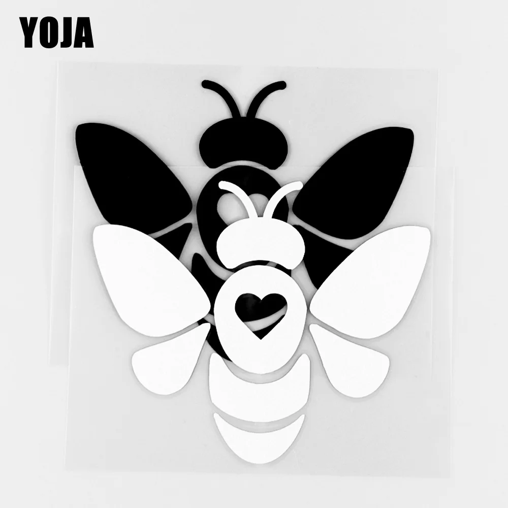 

YOJA 11.3×9.4CM Vinyl Lovely Honeybee Cartoon Animals Decal Car Stickers Black/Silver 19C-0187