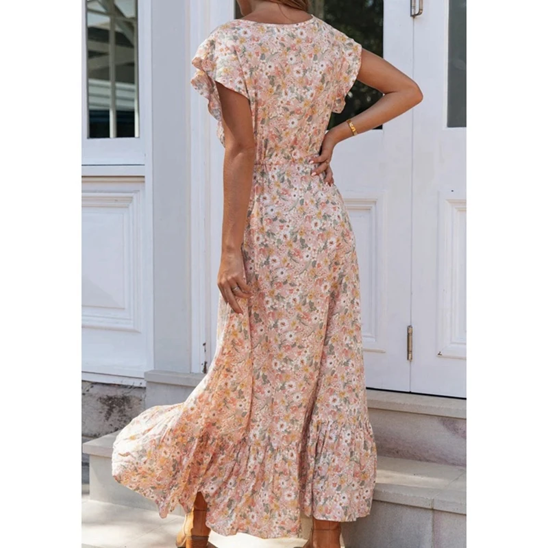 Женское длинное платье с цветочным принтом Размеры S &amp L | Женская одежда