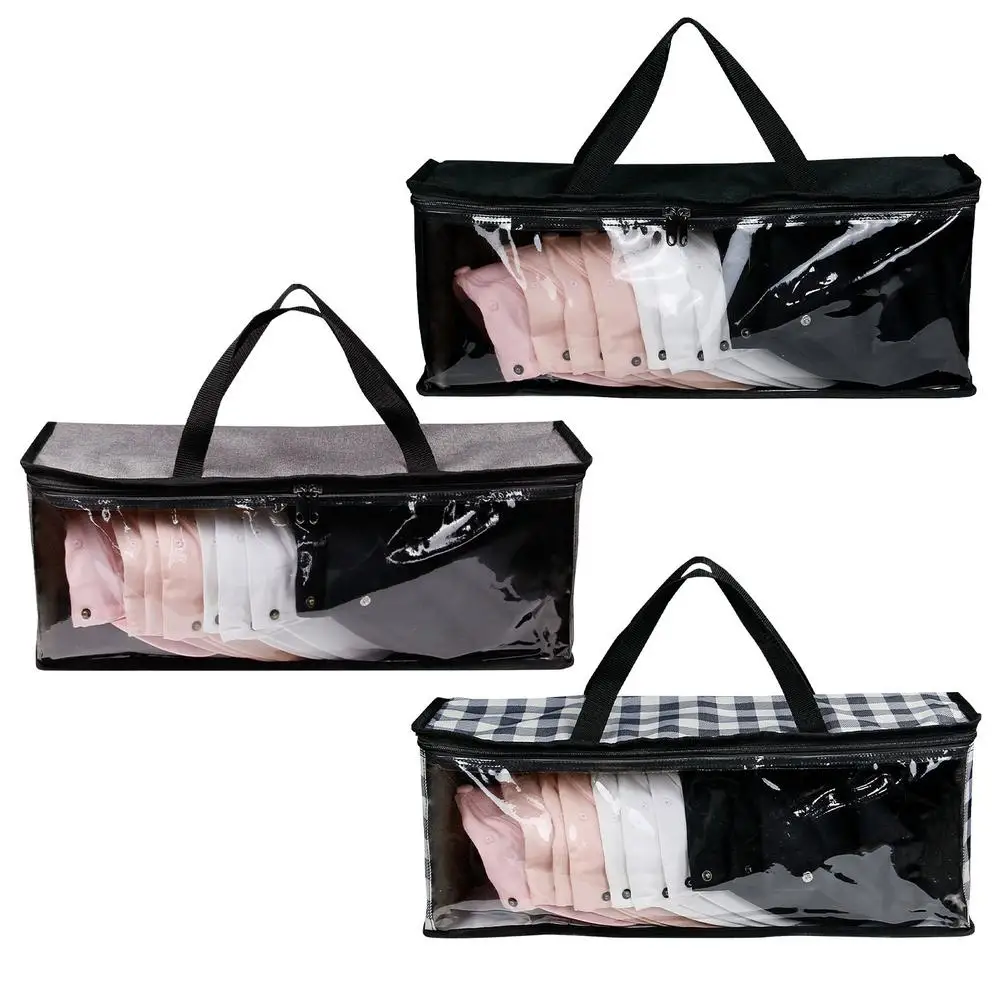 

DVD Book Pvc Storage Bag Dustproof Waterproof CD Holder Portable Transparent Clothes Organizer With Zipper Carrying Handle