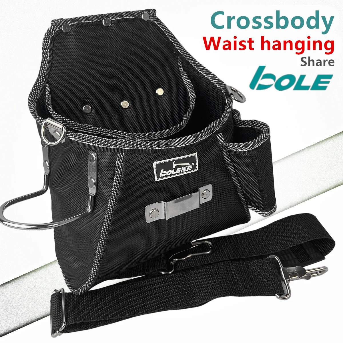 

BOLE Tool Belt Bag Electrician Repair Tool Organizer Large Capacity Multi-Tool Slot Multifunctional Large Single-Shoulder