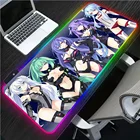 Секси аниме Нептун девочки Rgb компьютерной клавиатуры и мыши Pad Kawalili игровые аксессуары LED TV PC компьютер ноутбук офис USB коврик