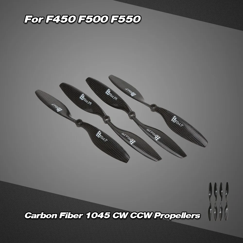 2 пары пропеллеров HJ из углеродного волокна 1045 10*4 5 &quotCW CCW для квадрокоптера F450 F500