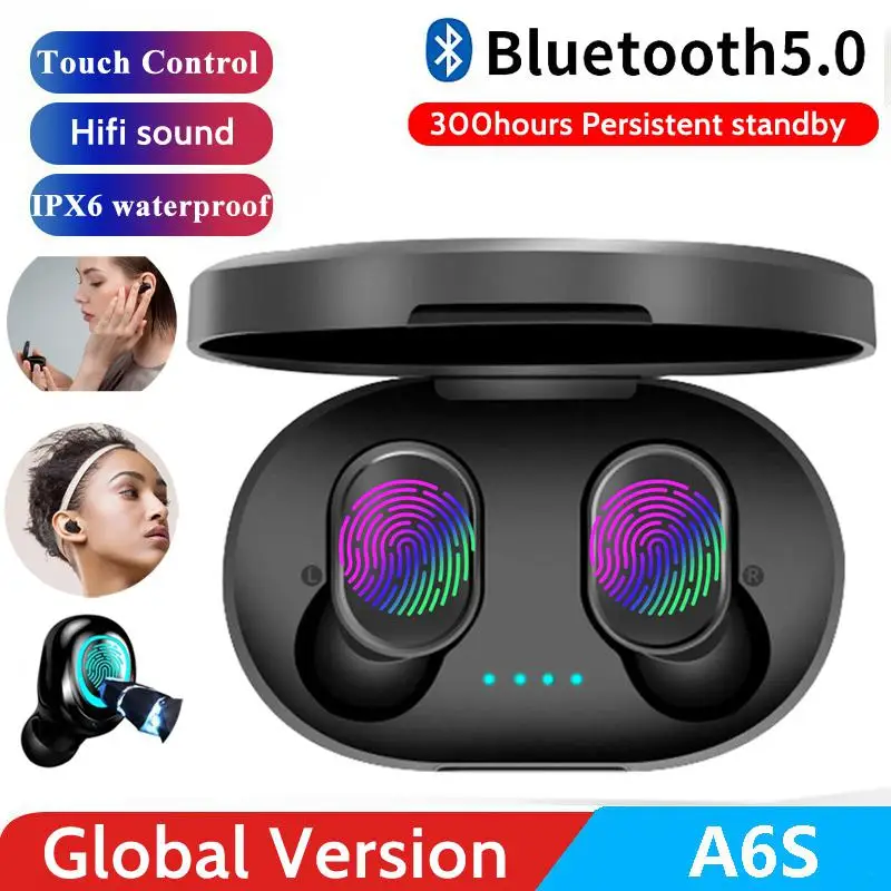 Беспроводные наушники A6S для Airdots BT 5 0 TWS с шумоподавлением и микрофоном iPhone Huawei