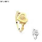 DPLAOPA 925 Стерлинговое Серебро Любовь Сердце винтажное любовное Кольцо Золотое женское кристаллическое ювелирное изделие длинное очаровательное для вечерние Рок Панк Квадратные ювелирные изделия