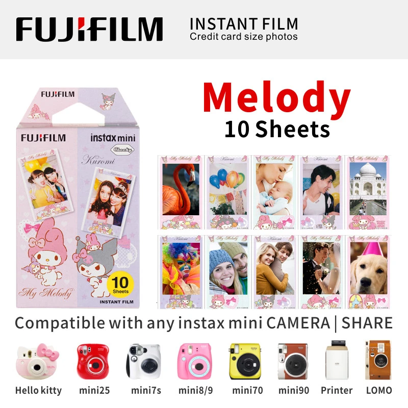 Melody 10 Sheets Fujifilm Fuji Instax Mini 9 8 полоса пленка 10 листов для 70 50s 7s 90 25 поделиться мгновенной камеры Радуга Макарон комикс - Цвет: Melody 10 Sheets