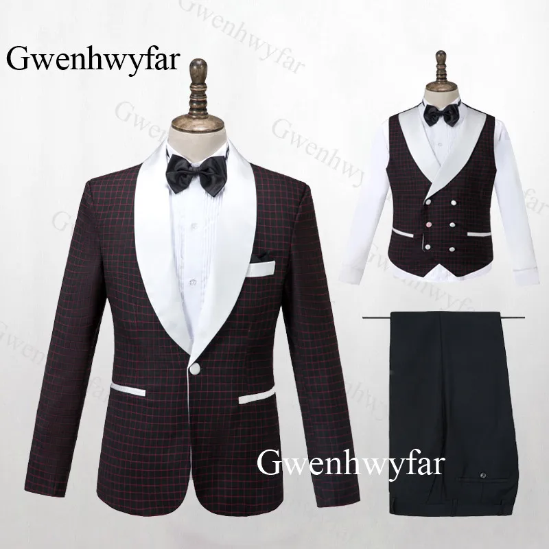 color 4 Gwenhwyfar мужской модный двубортный костюм синий цветочный Jacqaurd высококачественные для жениха костюмы для вечеринки Выпускной сценический костюм певица - Цвет: color 4