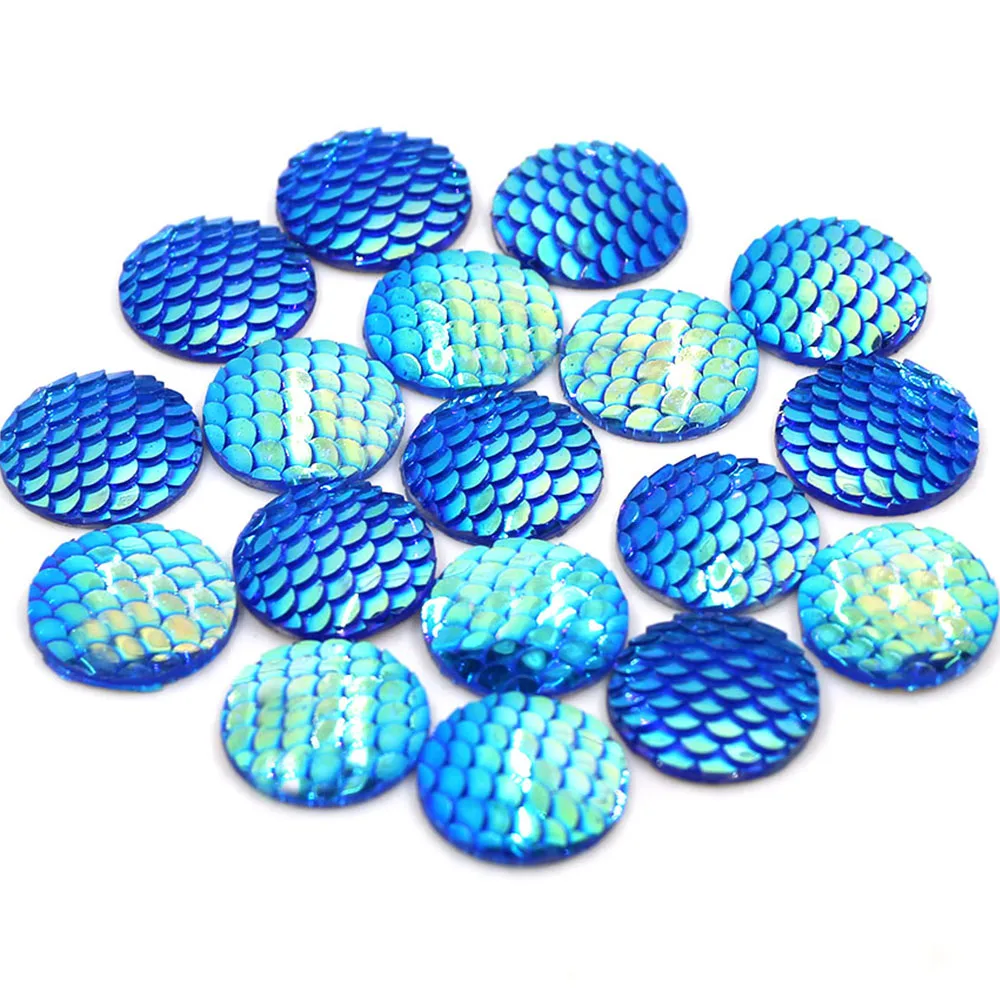 20 шт мм разноцветные стразы в виде русалки рыбьей чешуи круглые с плоской задней