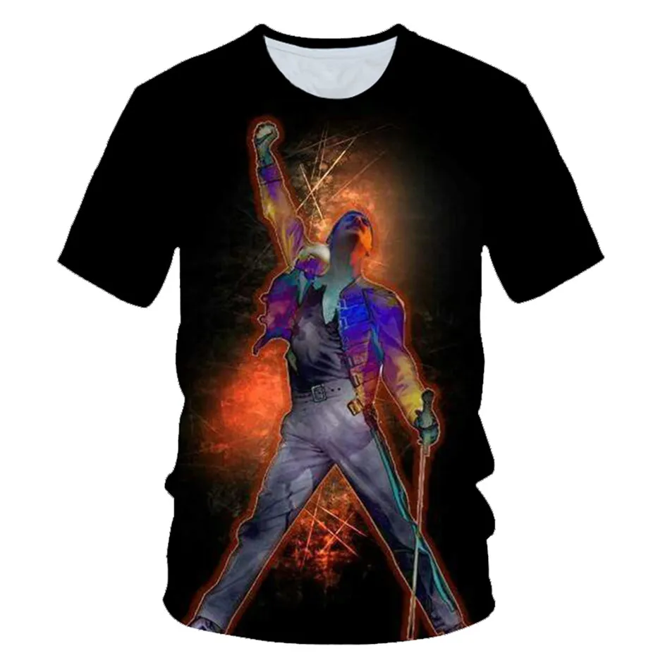 _ 2021 летняя детская 3d футболка для мальчиков и девочек бренд Freddie Mercury The Queen