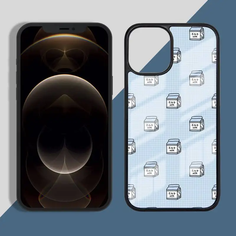 

Kawaii Japanese Strawberry Milk Phone Case PC for iPhone 11 12 pro XS MAX 8 7 6 6S Plus X 5S SE 2020 XR