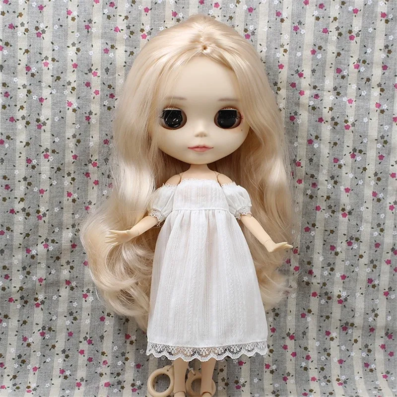 Наряды для куклы ICY DBS Blyth белое платье с открытыми плечами и цветочный костюм 1/6 BJD