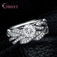 modern fashion women men ring set trend white aaa crystal zircon engagement design bague for wedding 925 silver jewelry gift