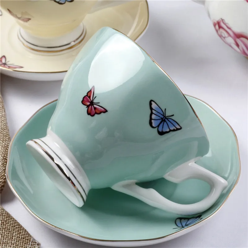 

Ceramic & Porcelain Coffee Cups & Saucers Tea Mugs Kitchen Dinnerware Wedding Gifts Presents Drinking Utensils Pastoral 170ML