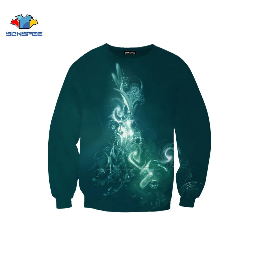 

SONSPEE 3D Printing Large Size Round Neck Sweatshirt Personality Fashion Beautiful Casual Special Artistic Geometric Figures