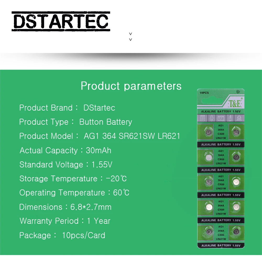 10 шт. 30 мА/ч, 1,55 V AG1 LR621 364 164 531 SR621 SR621SW SR60 SP364 TR621 аккумуляторы таблеточного типа для мобильного часо-игрушки удаленный сотовый Монета Батарея