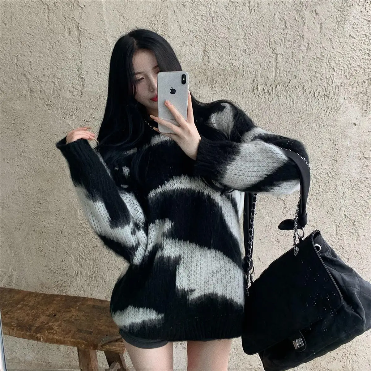 топ женский Зебра кофта женская пуловер Tie Dye черные и белые свободные пуловеры с