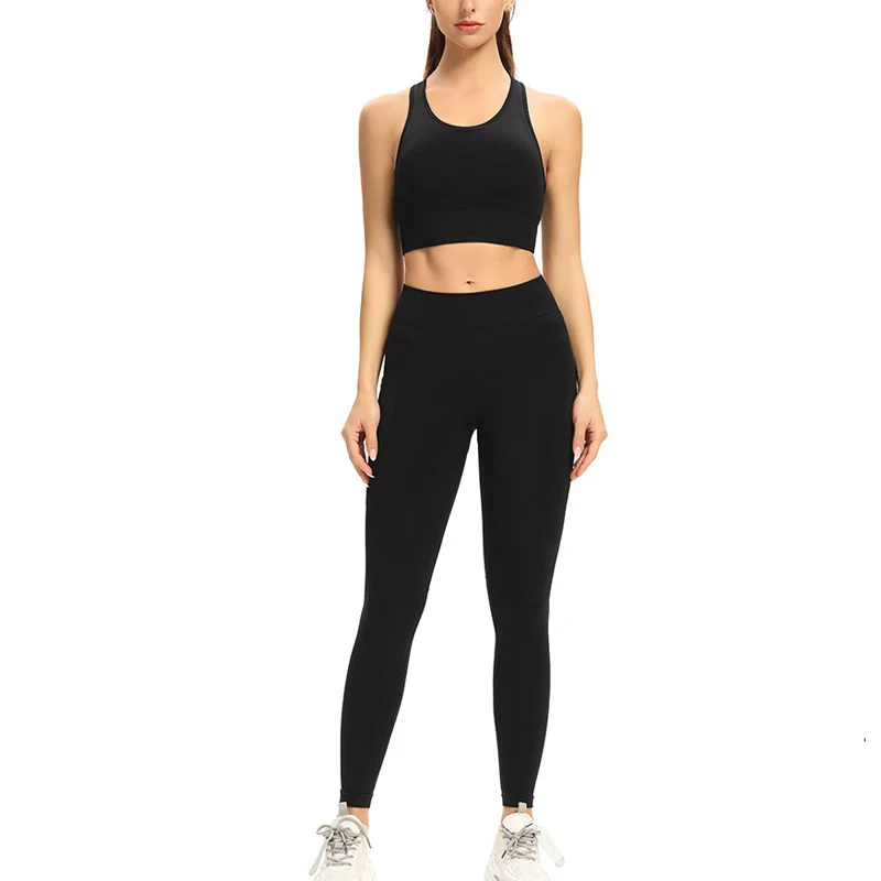 

2 Piece Yoga Set Bras+Seamless Leggings Workout Running Suit Sportswear Athletic Woman Gym Sports Suits Fitness Clothing