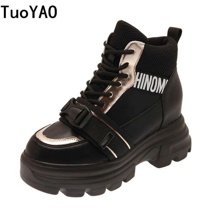 

Зимние ботильоны, новинка 2021, мотоциклетные ботинки на массивном каблуке 8 см, повседневные кожаные кроссовки, теплые меховые ботинки на выс...