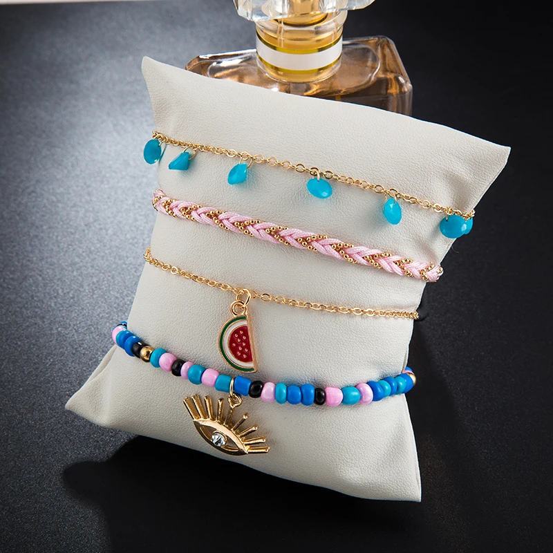 Docona с украшением в виде кристаллов принтом арбуза глаз Многослойные анклет