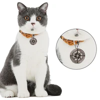 funny pet cat photo compass collar anti lost pendant cats metal keyring travel portable nameplate multicolor pets accessories