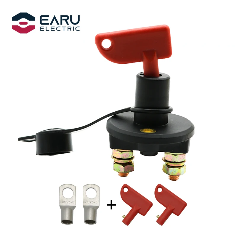 

12V 24V Red Key Cut Off Battery Main Kill Switch Vehicle Car Modified Isolator Disconnector Car Power Switch For Auto Truck Boat
