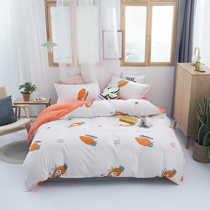 

Комплект постельного белья белого цвета с принтом моркови