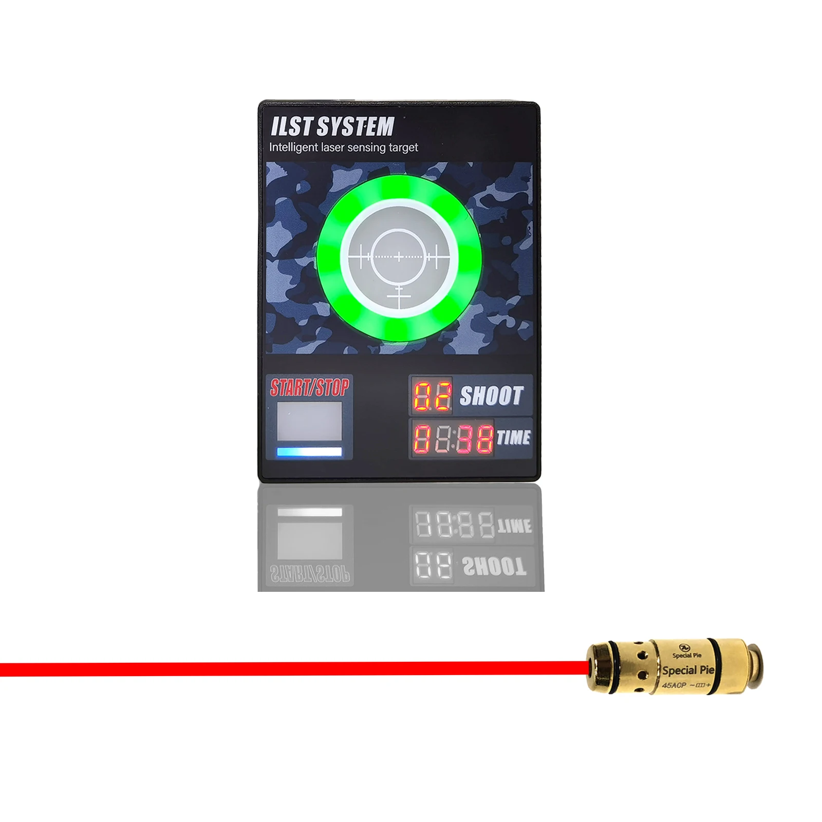 

For 9mm .38 Super .223 Rem .380 ACP .40 S&W .45 ACP Bullet Dry Fire Shooting Training Target J10C Real Gun Sound Laser Bullet