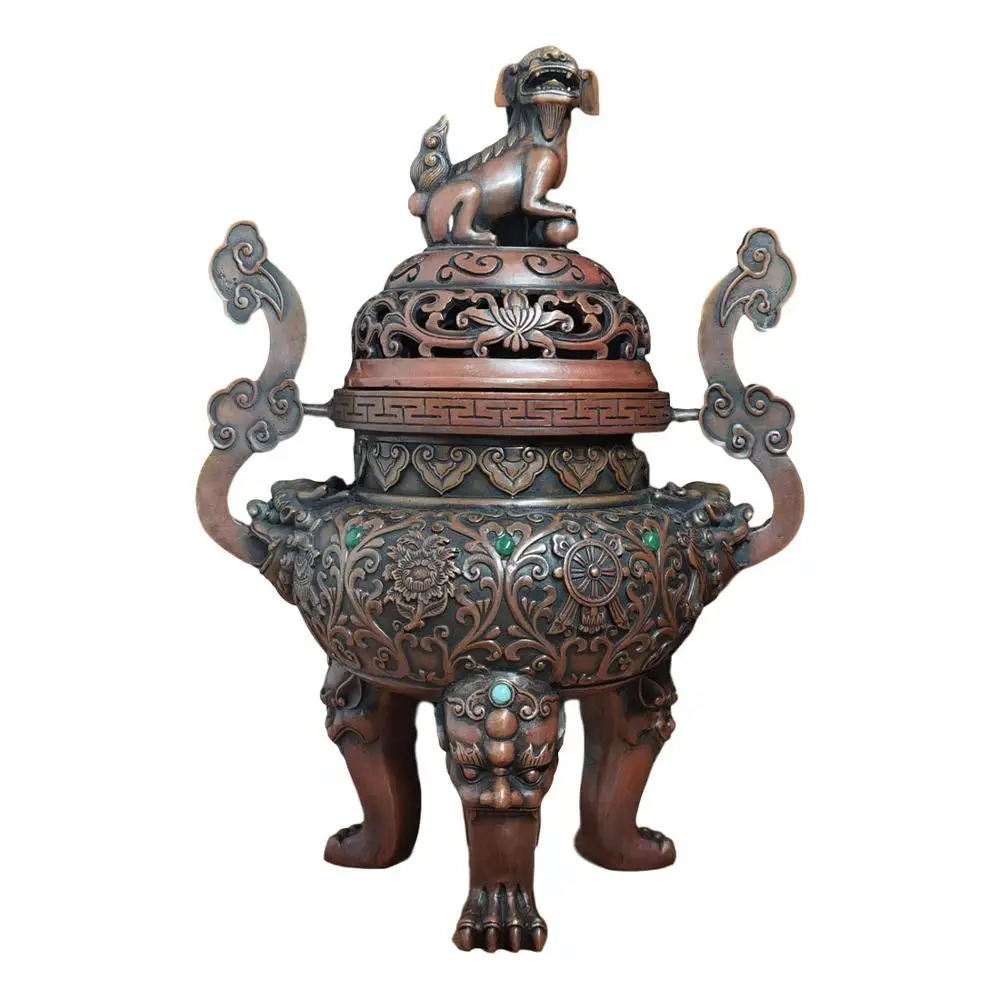 

LaoJunLu Чистая медь восемь карт сокровищ ароматическая горелка имитация античная бронза шедевр коллекция одиночного китайского