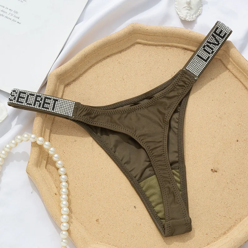 

Sexy Women Pantie For Female Push Up Diamond Lingerie Crystal Rhinestone Underwear Thongs Low Rise Fitness Gym Seamless Tanga