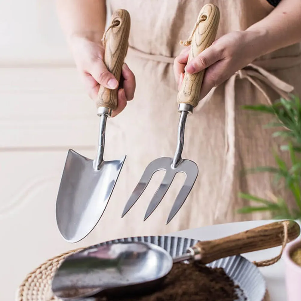 

3pcs Home Non Slip Multifunctional Shovel Fork DIY Portable Garden Tool Set Ergonomic With Lanyard Handheld Hanging Outdoor