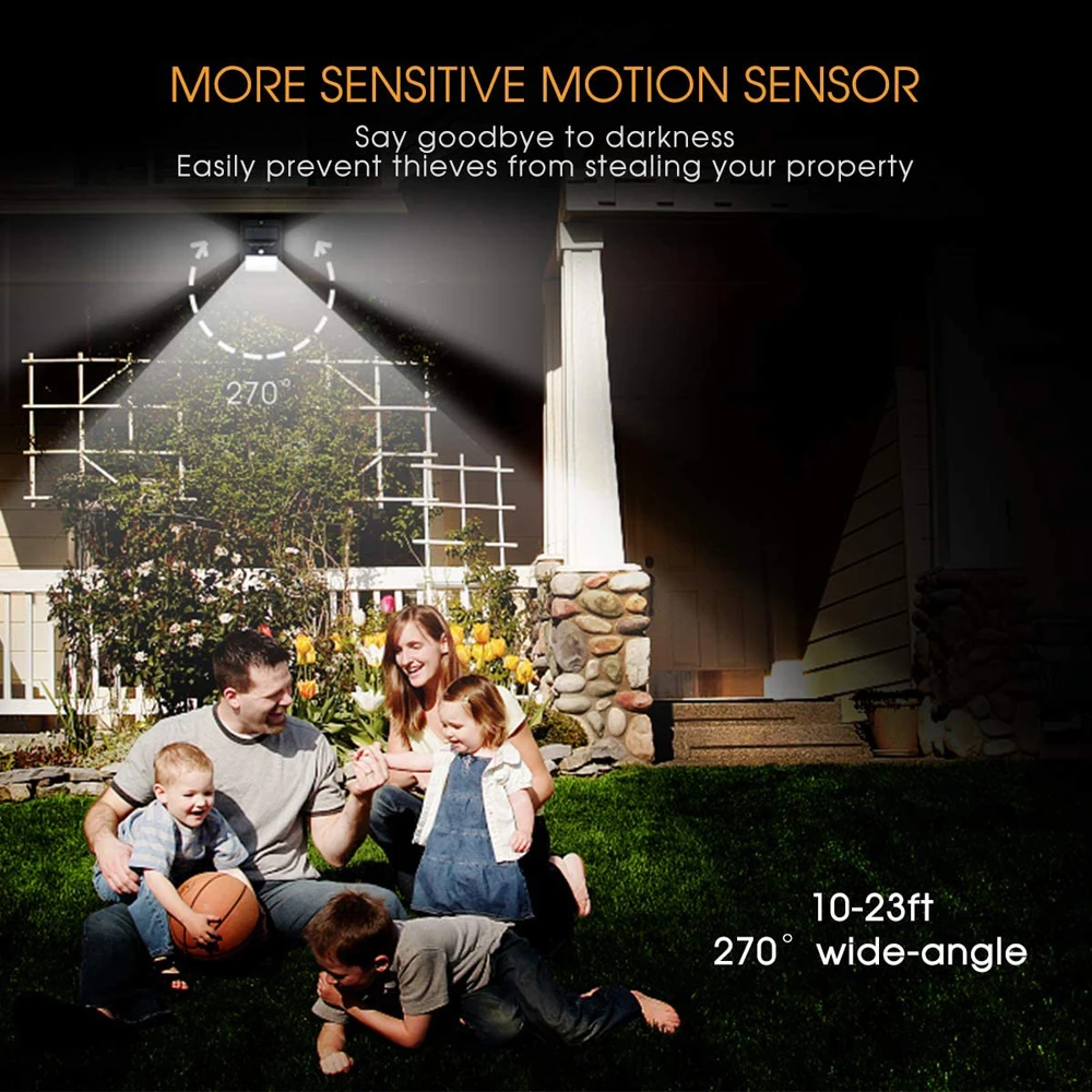 Солнечные светильники на открытом воздухе 140LED с PIR солнечным датчиком движения