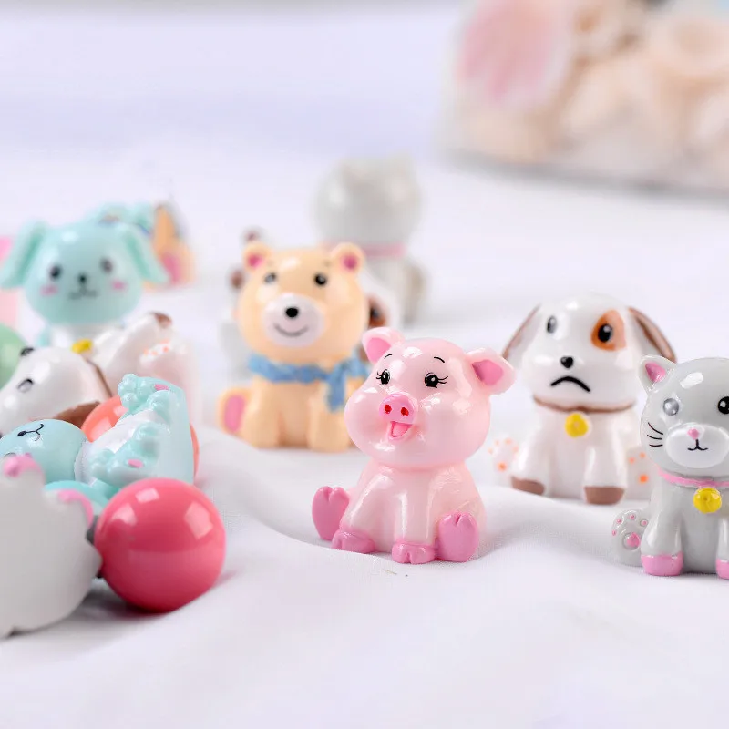 Моделирование животных свинья собака кошка Медведь Аниме Фигурка Мультфильм