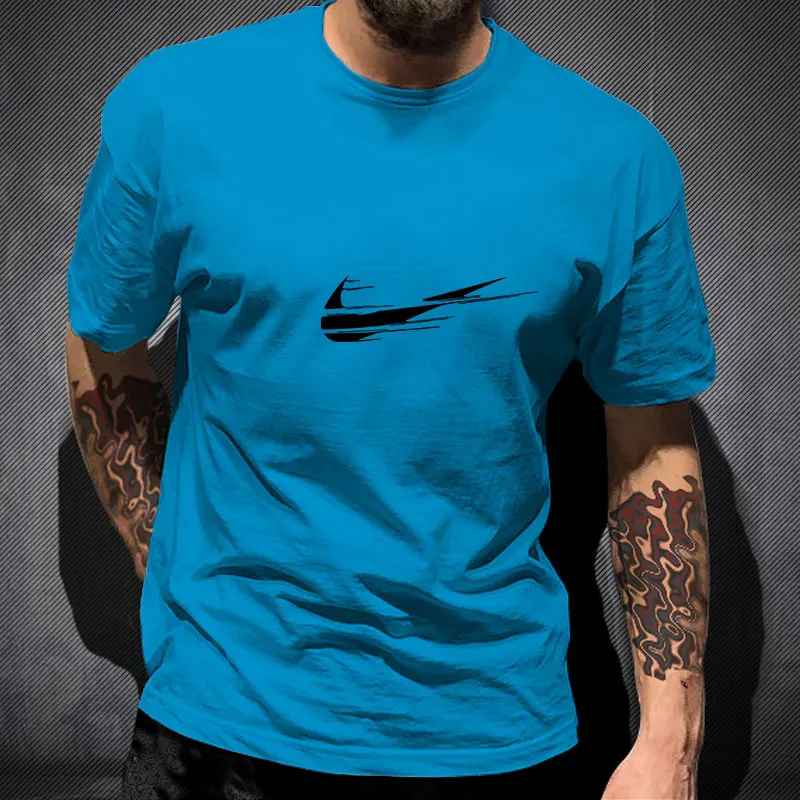 

Men Tshirts Classic IKE-Brand T-Shirt Men's T-shirt Cotton Loose O-Neck Male Clothing Casual Fashion Tees Tops Man Clothes