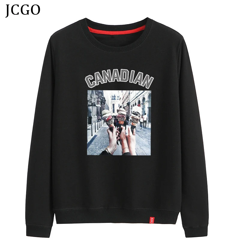 JCGO толстовки женские хлопковые пуловеры большого размера d Повседневный пуловер