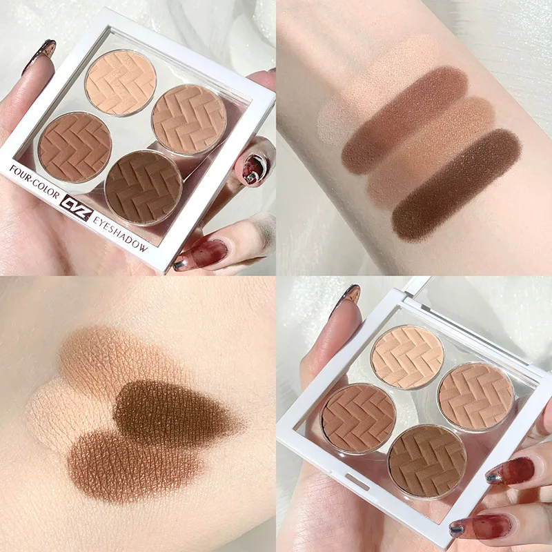 

Four-color Eyeshadow Palette Light Smoke Makeup Milk Tea Color Earth Pearlescent Matte Nude Makeup Student Eyeshadow Palette