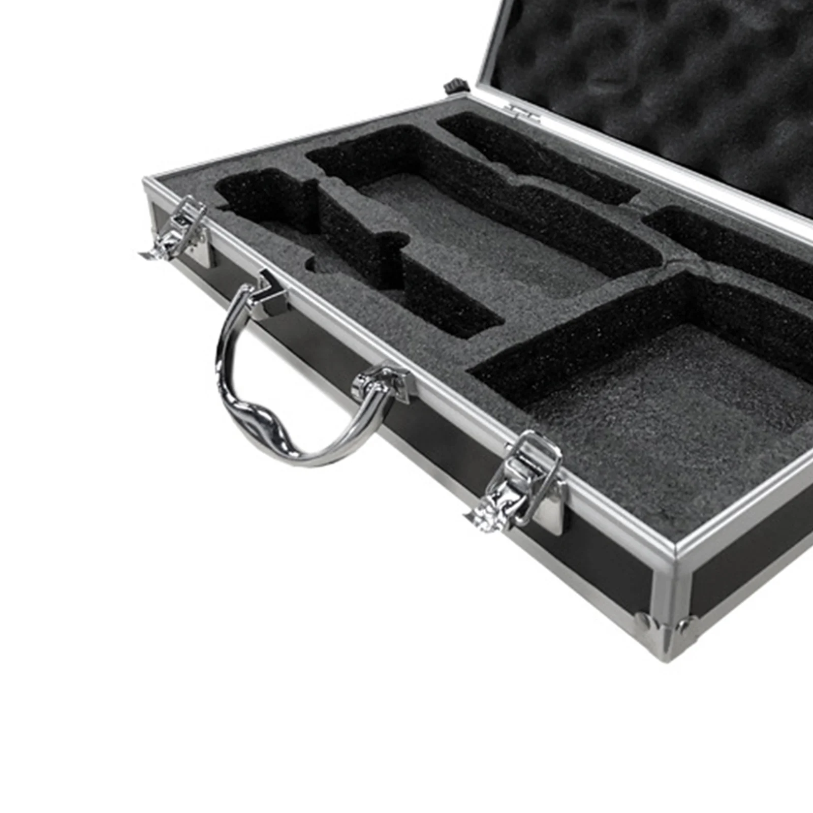 Microphone Carrying Case Storage Toolbox Mic Foam Suitcase Impact Resistant Compartment Sound Card Aluminum Box | Электроника