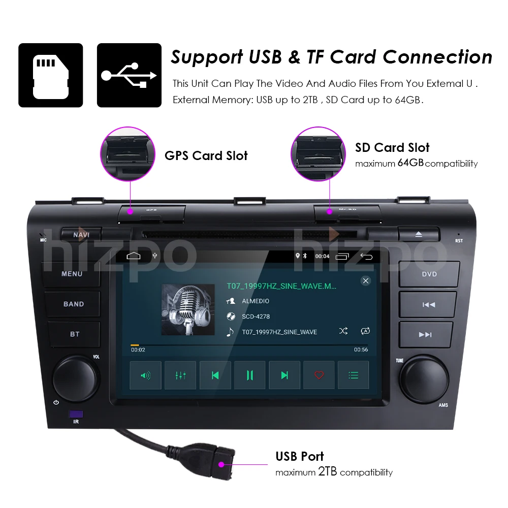" android 8,1 штатную dvd Радио для Mazda 3 Mazda3 2004-2009 Автомобильная dvd-навигационная система стерео проигрыватель Autoaudio RDS OBD2 TPMS