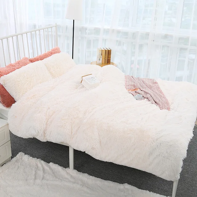 160*200cm Elegant Throw Blanket for Bed Sofa Bedspread Long Shaggy Soft Warm Bedding Sheet Air Conditioning | Дом и сад
