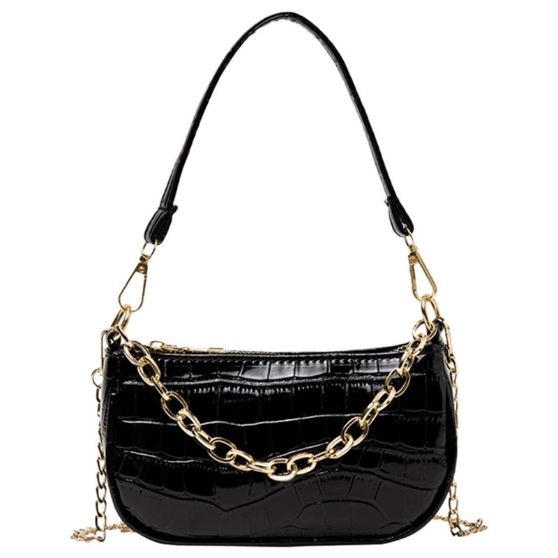 

Crocodile Pattern Women's Shoulder Bag Fashion PU Leather Chain Messenger Bag Luxury Handbag Mini Square Bag