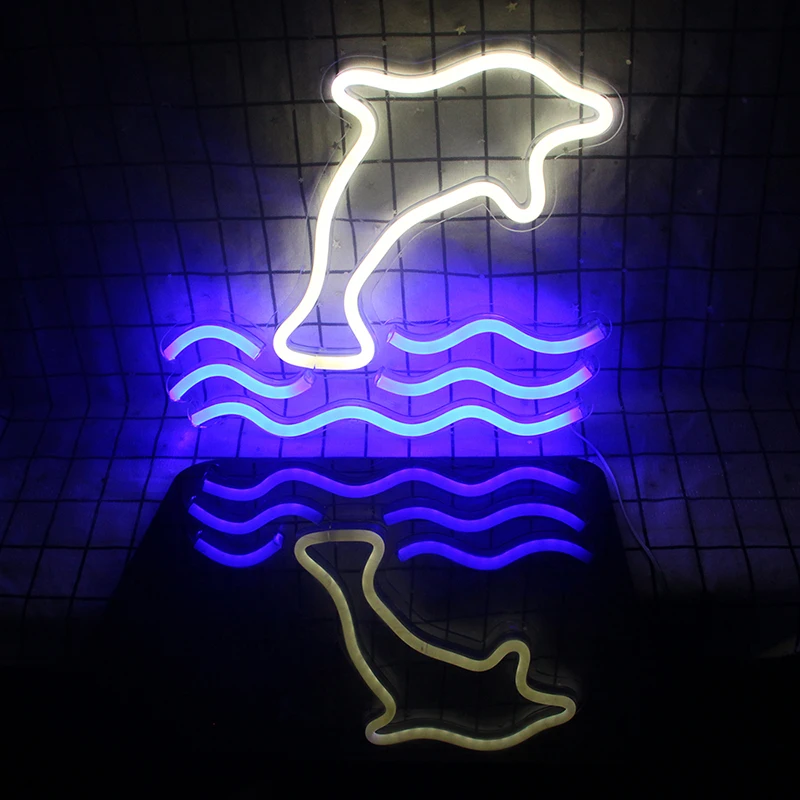 Неоновые светильники Wanxing в форме дельфина неоновая вывеска для детской комнаты