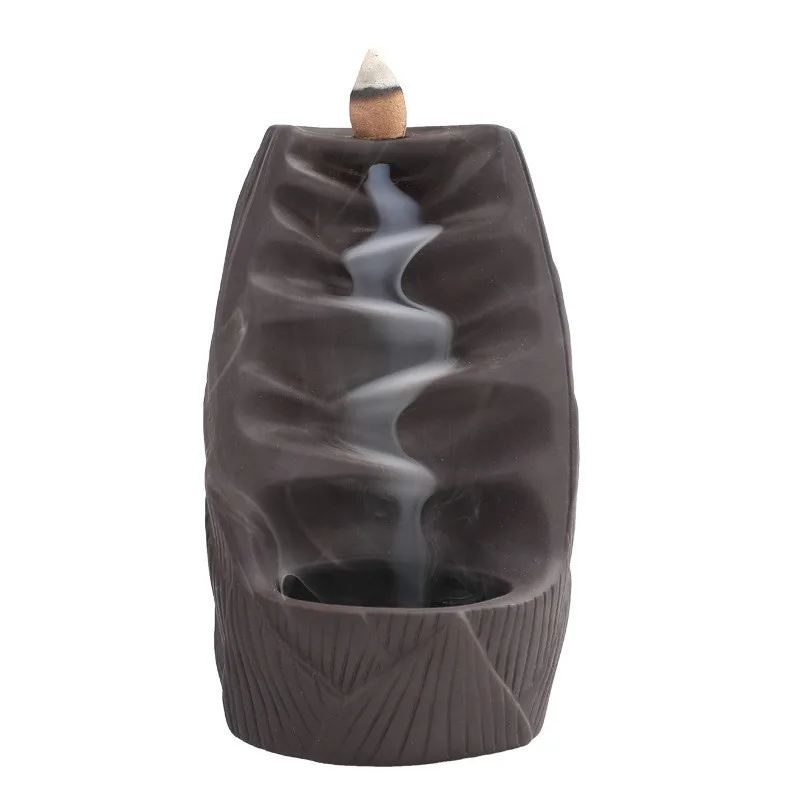 

ceramic purple clay monk incense burner home deco