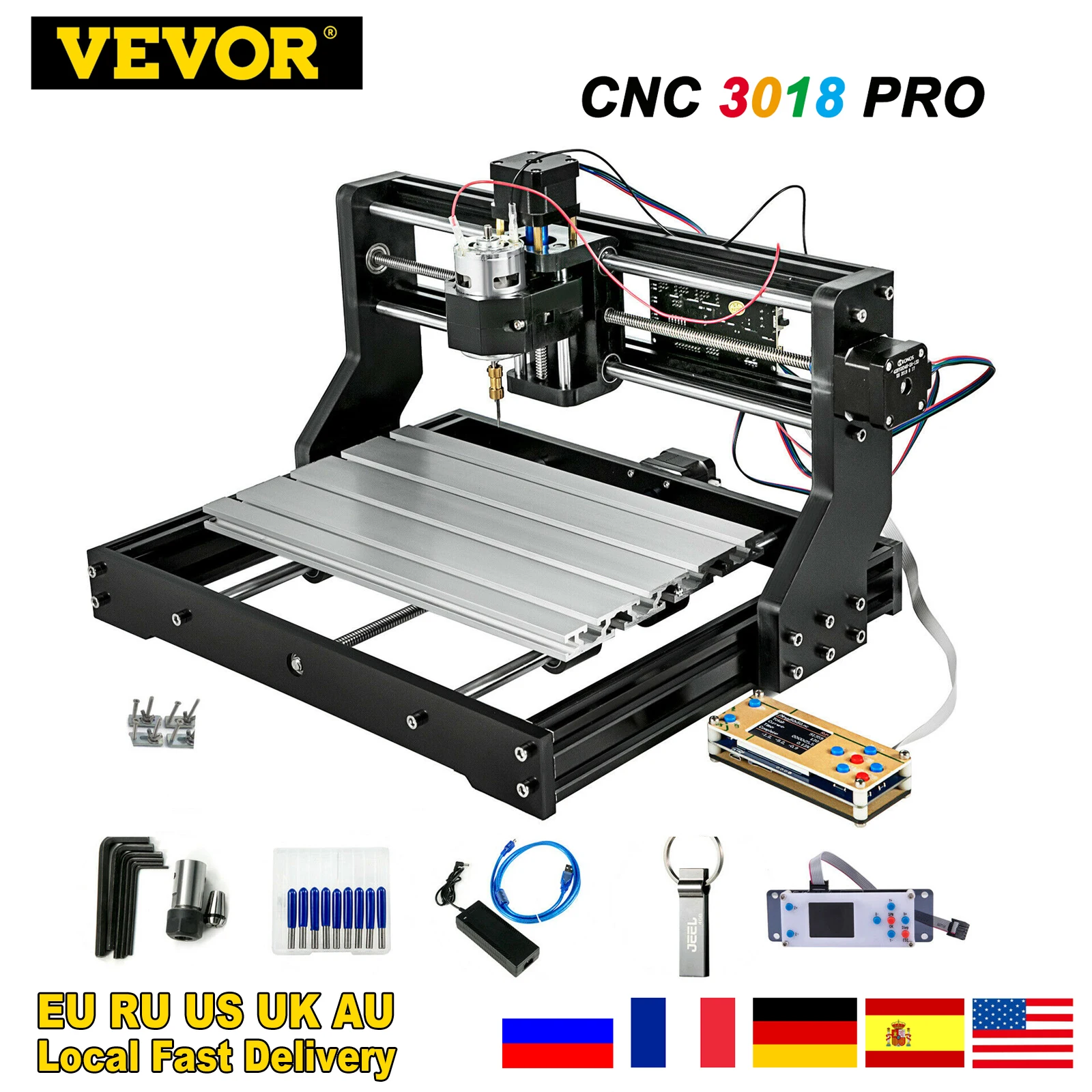 

VEVOR Cnc 3018 Pro Engraving Machine w/ Offline Controller GRBL Control Wood Cutting Engraver Milling DIY Woodworking Machinery